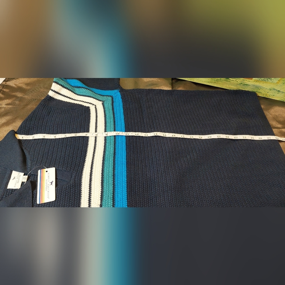Simply Southern Navy Polo with White and Blue Stripes - Picture 10 of 11